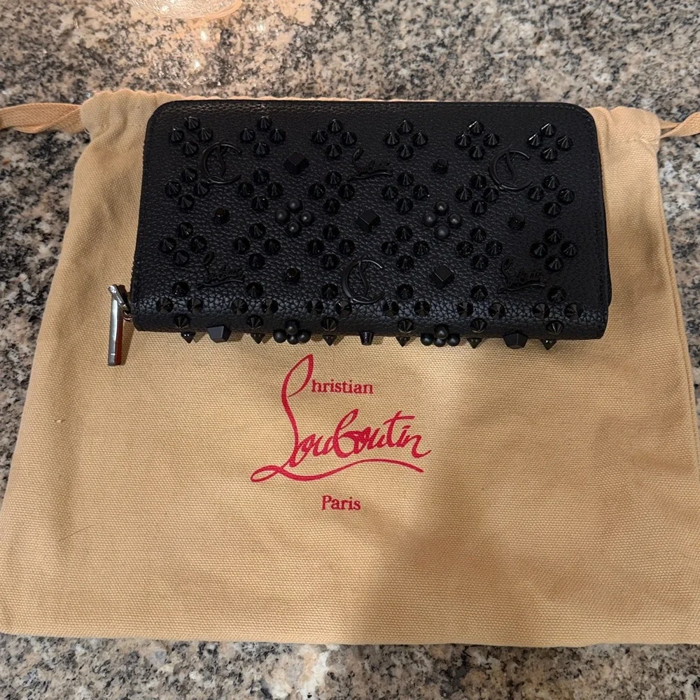 Christian Louboutin Black Spiked Panettone Loubinthesky Wallet